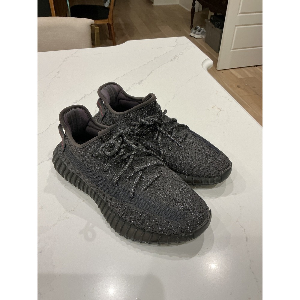 Adidas Yeezy Boost 350 V2 Black Static Reflective FU9007 Mens 7.5